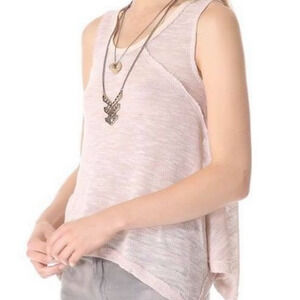 We the Free Knit Tank Top Hi Low Blush Womens Sz XS Scoopneck Free People